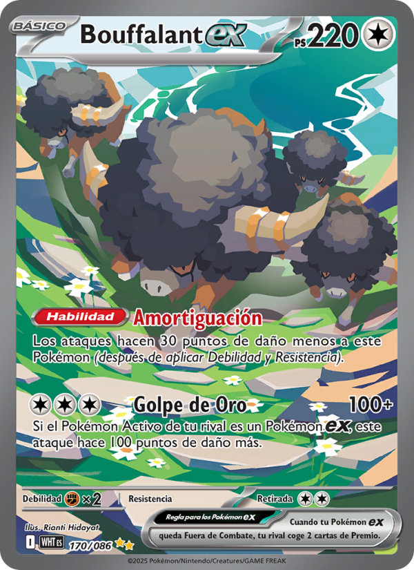 Bouffalant ex 170 — Llama Blanca (Spanish Pokémon TCG card)
