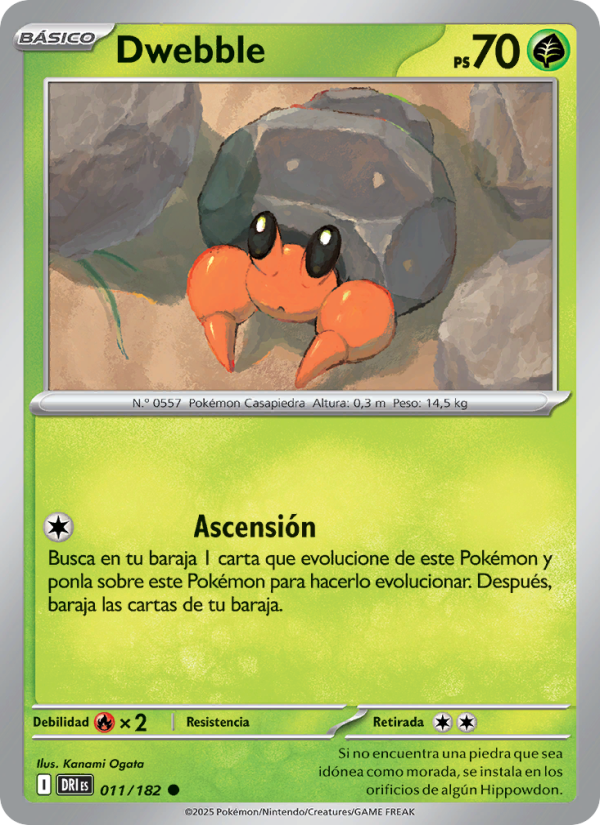 Dwebble 011 — Rivales Predestinados (Spanish Pokémon TCG card)