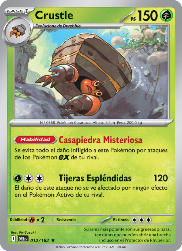 Crustle 012 — Rivales Predestinados (Spanish Pokémon TCG card)