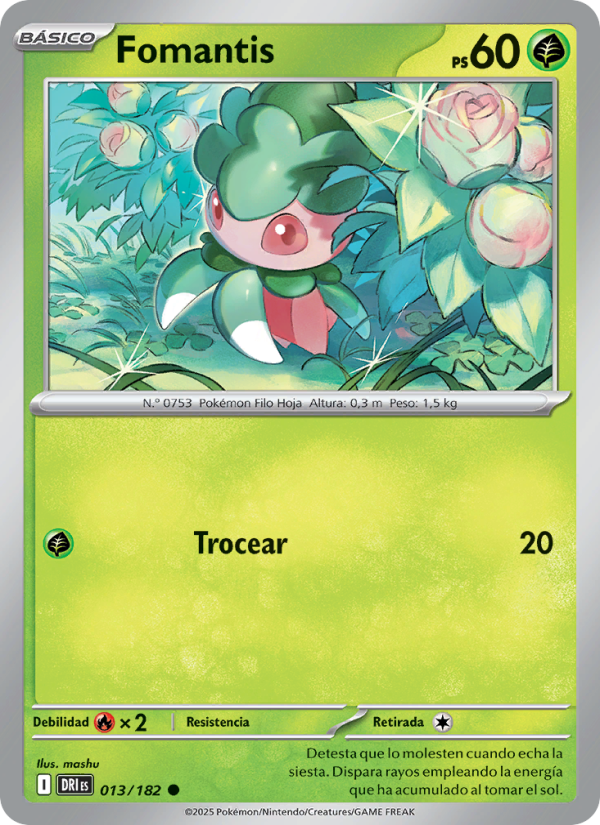 Fomantis 013 — Rivales Predestinados (Spanish Pokémon TCG card)
