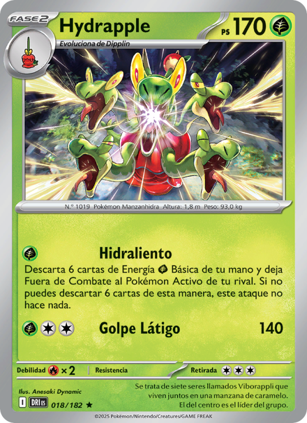 Hydrapple 018 — Rivales Predestinados (Spanish Pokémon TCG card)