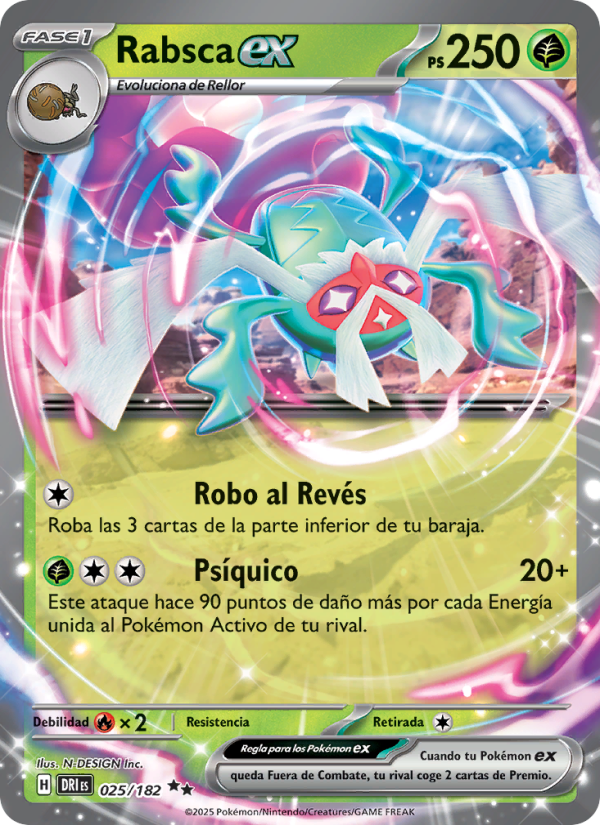 Rabsca ex 025 — Rivales Predestinados (Spanish Pokémon TCG card)
