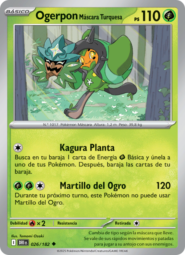 Ogerpon Máscara Turquesa 026 — Rivales Predestinados (Spanish Pokémon TCG card)