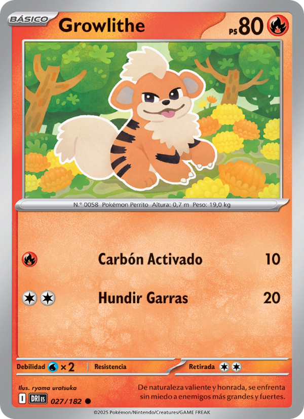 Growlithe 027 — Rivales Predestinados (Spanish Pokémon TCG card)