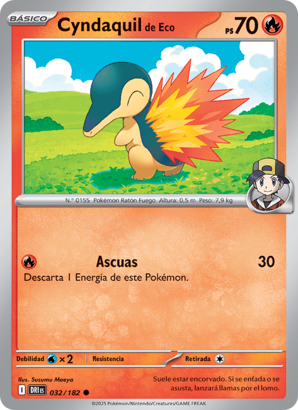 Cyndaquil de Eco 032 — Rivales Predestinados (Spanish Pokémon TCG card)