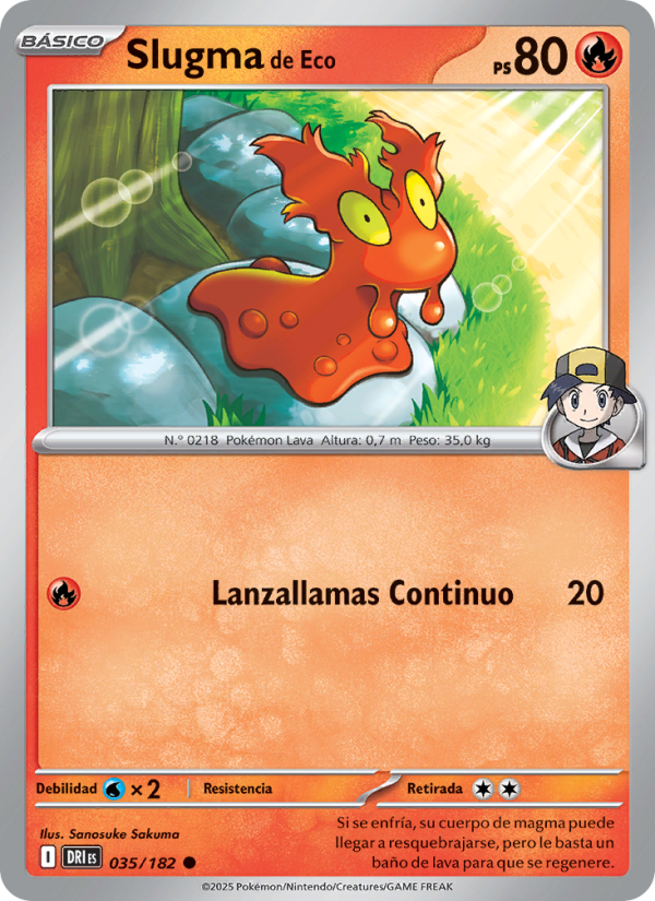 Slugma de Eco 035 — Rivales Predestinados (Spanish Pokémon TCG card)