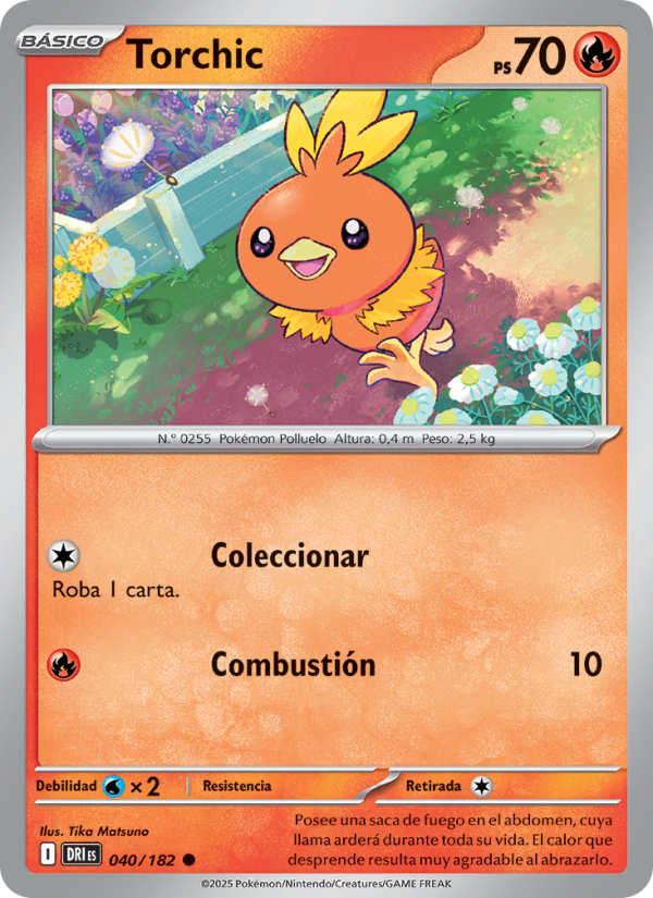 Torchic 040 — Rivales Predestinados (Spanish Pokémon TCG card)