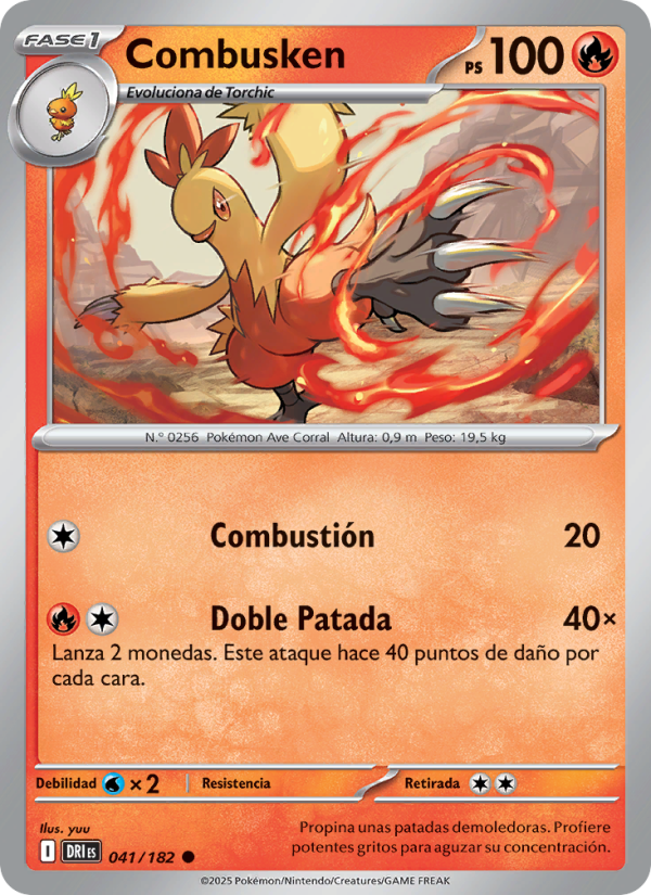 Combusken 041 — Rivales Predestinados (Spanish Pokémon TCG card)