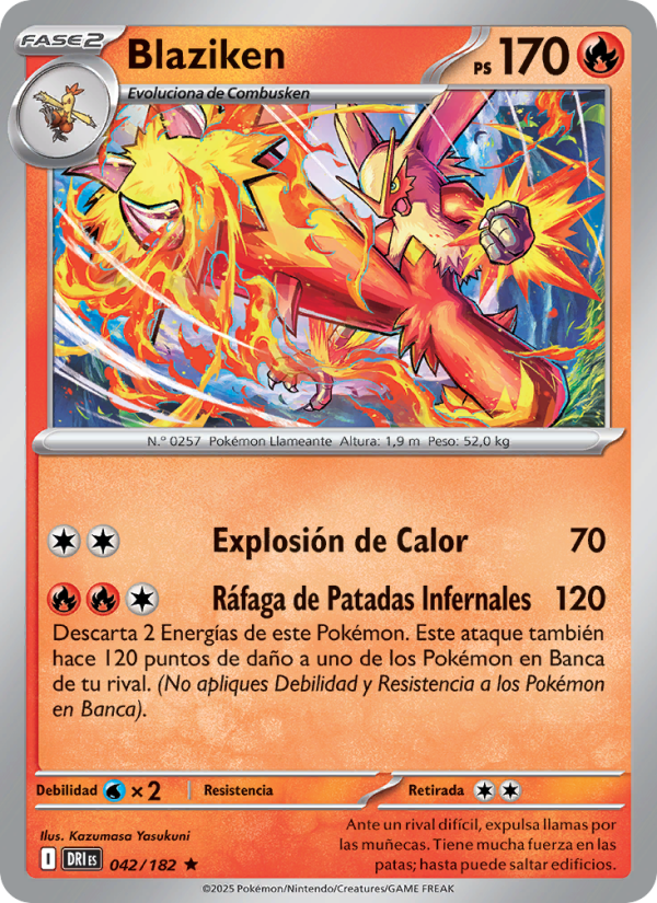 Blaziken 042 — Rivales Predestinados (Spanish Pokémon TCG card)