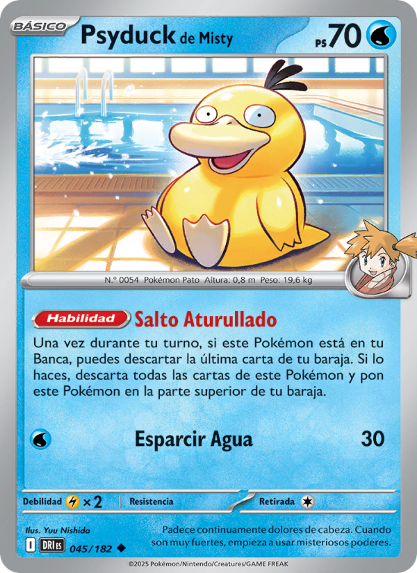 Psyduck de Misty 045 — Rivales Predestinados (Spanish Pokémon TCG card)