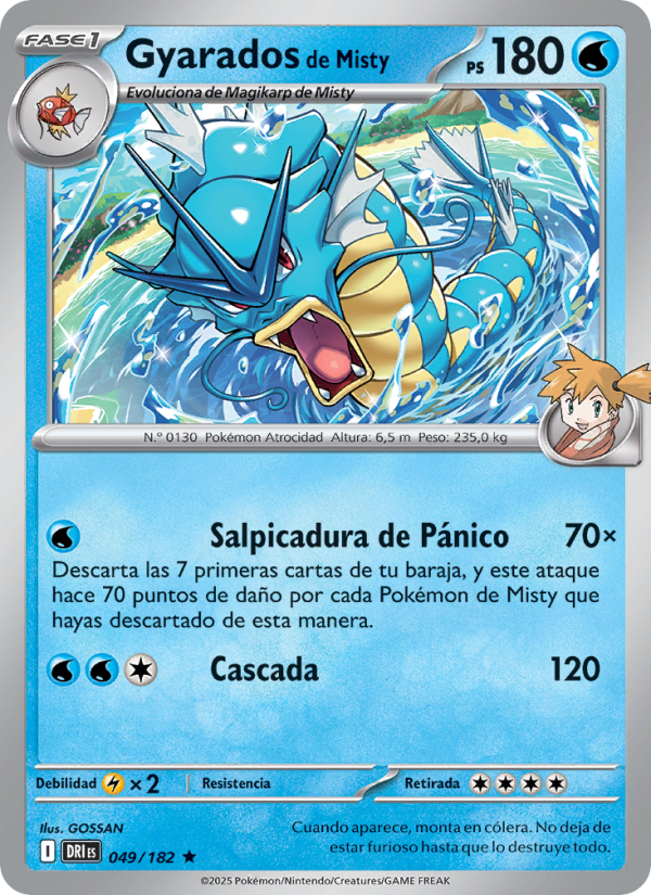 Gyarados de Misty 049 — Rivales Predestinados (Spanish Pokémon TCG card)