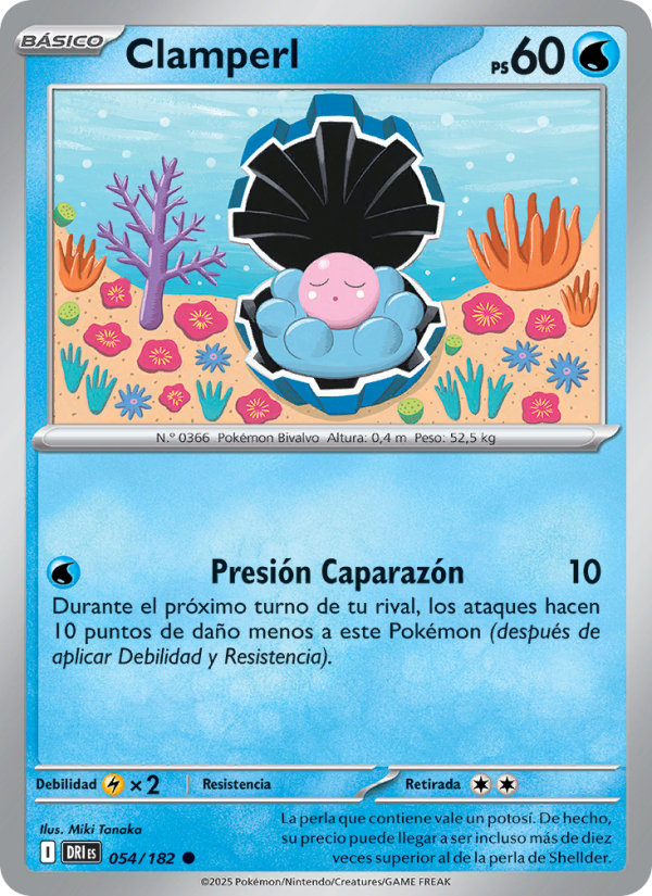 Clamperl 054 — Rivales Predestinados (Spanish Pokémon TCG card)