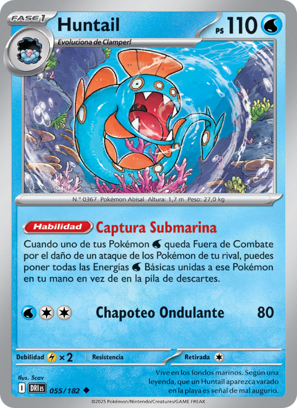 Huntail 055 — Rivales Predestinados (Spanish Pokémon TCG card)