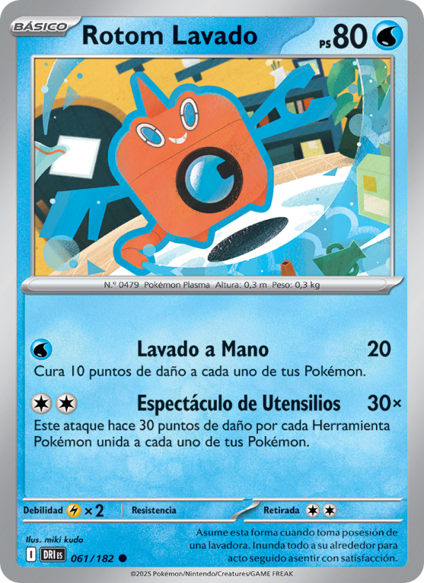 Rotom Lavado 061 — Rivales Predestinados (Spanish Pokémon TCG card)