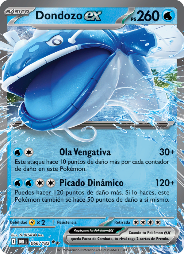 Dondozo ex 066 — Rivales Predestinados (Spanish Pokémon TCG card)