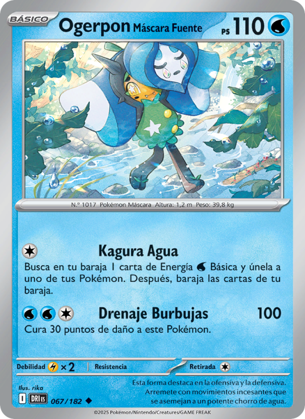 Ogerpon Máscara Fuente 067 — Rivales Predestinados (Spanish Pokémon TCG card)