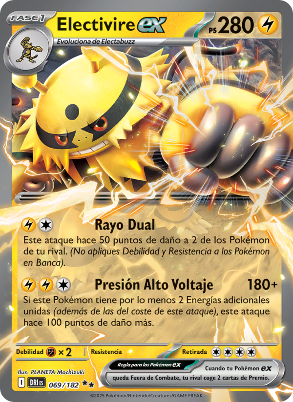 Electivire ex 069 — Rivales Predestinados (Spanish Pokémon TCG card)