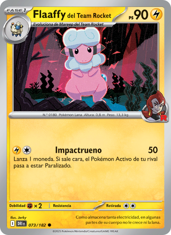 Flaaffy del Team Rocket 073 — Rivales Predestinados (Spanish Pokémon TCG card)