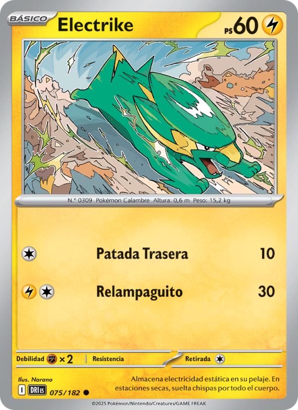 Electrike 075 — Rivales Predestinados (Spanish Pokémon TCG card)