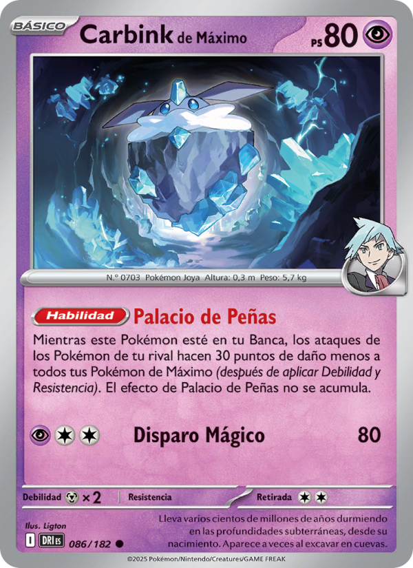 Carbink de Máximo 086 — Rivales Predestinados (Spanish Pokémon TCG card)
