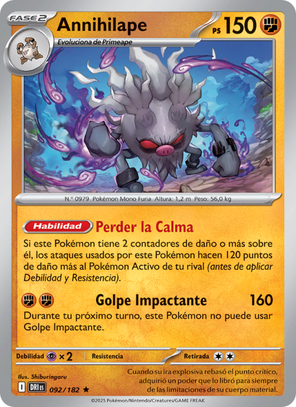 Annihilape 092 — Rivales Predestinados (Spanish Pokémon TCG card)