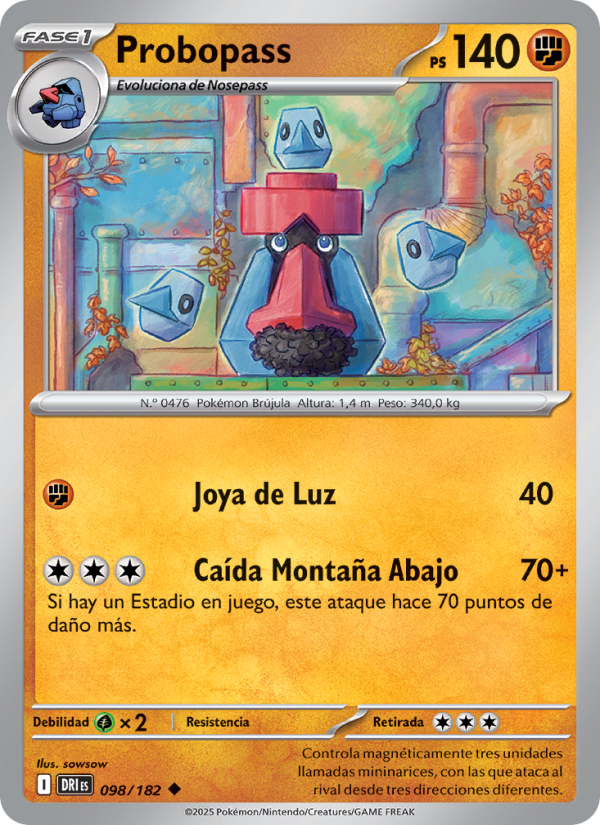 Probopass 098 — Rivales Predestinados (Spanish Pokémon TCG card)