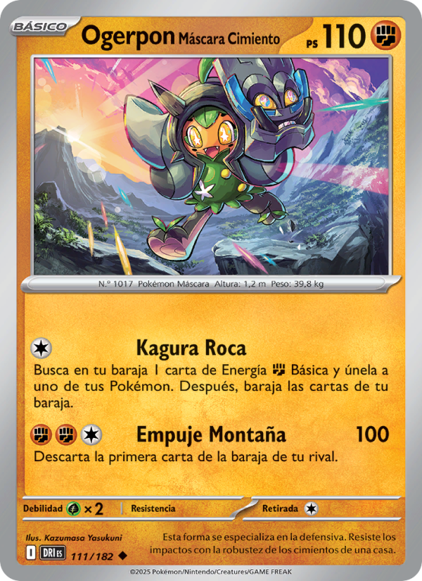 Ogerpon Máscara Cimiento 111 — Rivales Predestinados (Spanish Pokémon TCG card)