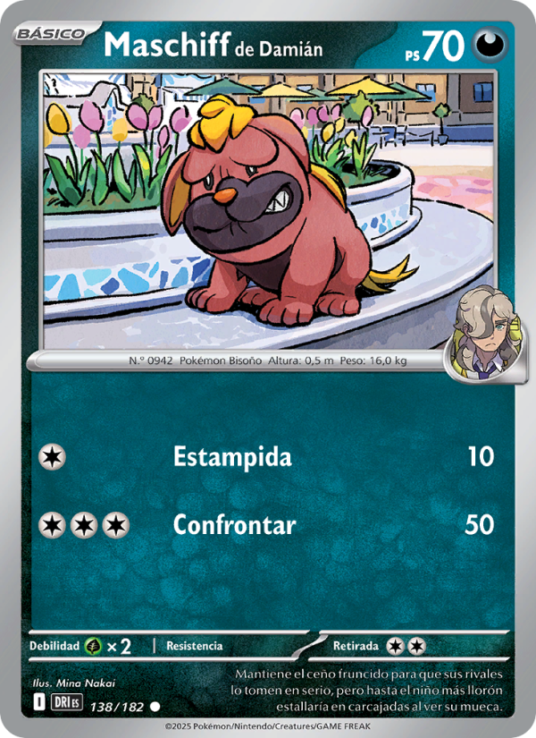Maschiff de Damián 138 — Rivales Predestinados (Spanish Pokémon TCG card)