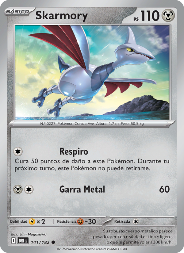 Skarmory 141 — Rivales Predestinados (Spanish Pokémon TCG card)