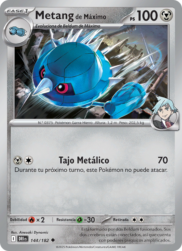 Metang de Máximo 144 — Rivales Predestinados (Spanish Pokémon TCG card)