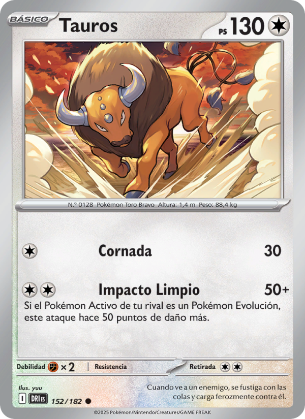 Tauros 152 — Rivales Predestinados (Spanish Pokémon TCG card)