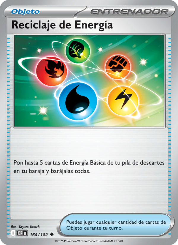 Reciclaje de Energía 164 — Rivales Predestinados (Spanish Pokémon TCG card)