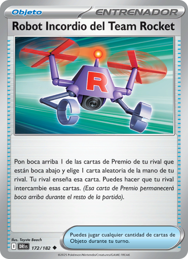 Robot Incordio del Team Rocket 172 — Rivales Predestinados (Spanish Pokémon TCG card)
