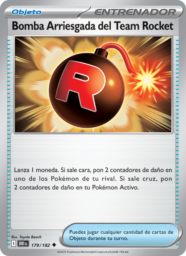 Bomba Arriesgada del Team Rocket 179 — Rivales Predestinados (Spanish Pokémon TCG card)