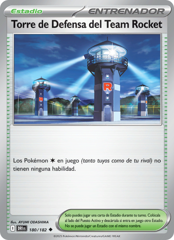 Torre de Defensa del Team Rocket 180 — Rivales Predestinados (Spanish Pokémon TCG card)