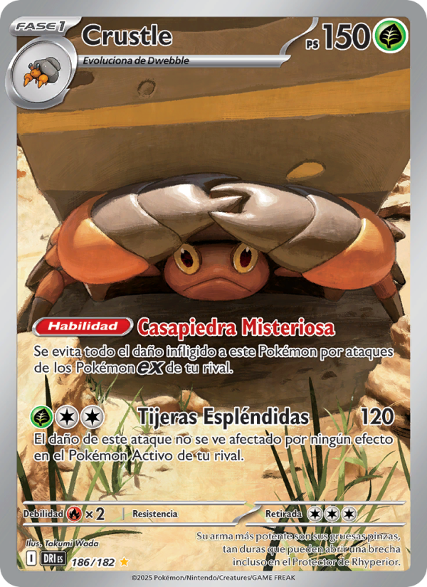 Crustle 186 — Rivales Predestinados (Spanish Pokémon TCG card)