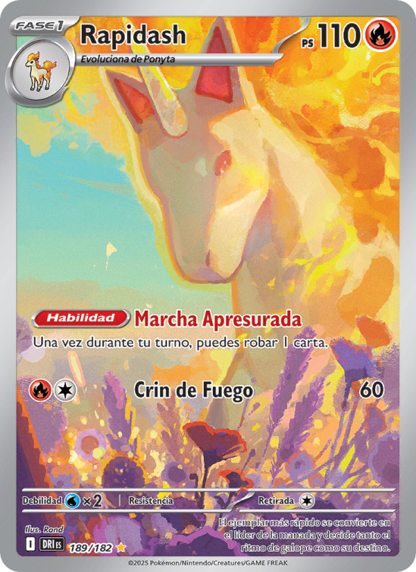 Rapidash 189 — Rivales Predestinados (Spanish Pokémon TCG card)