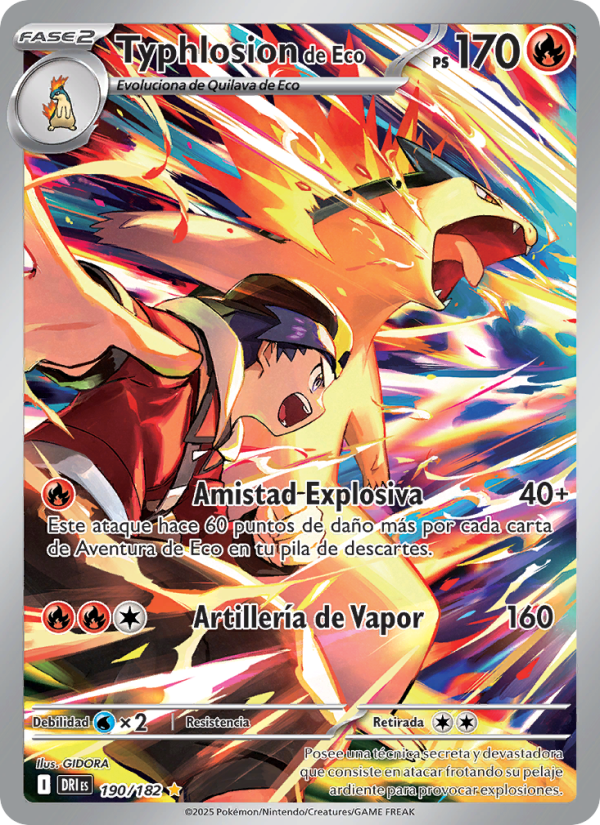 Typhlosion de Eco 190 — Rivales Predestinados (Spanish Pokémon TCG card)