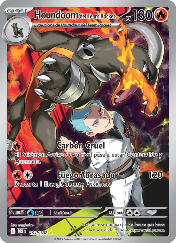 Houndoom del Team Rocket 191 — Rivales Predestinados (Spanish Pokémon TCG card)