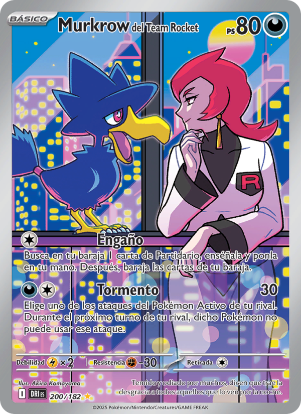 Murkrow del Team Rocket 200 — Rivales Predestinados (Spanish Pokémon TCG card)