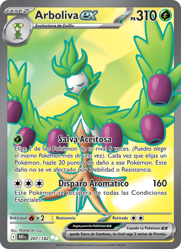 Arboliva ex 207 — Rivales Predestinados (Spanish Pokémon TCG card)