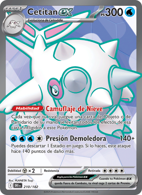 Cetitan ex 210 — Rivales Predestinados (Spanish Pokémon TCG card)