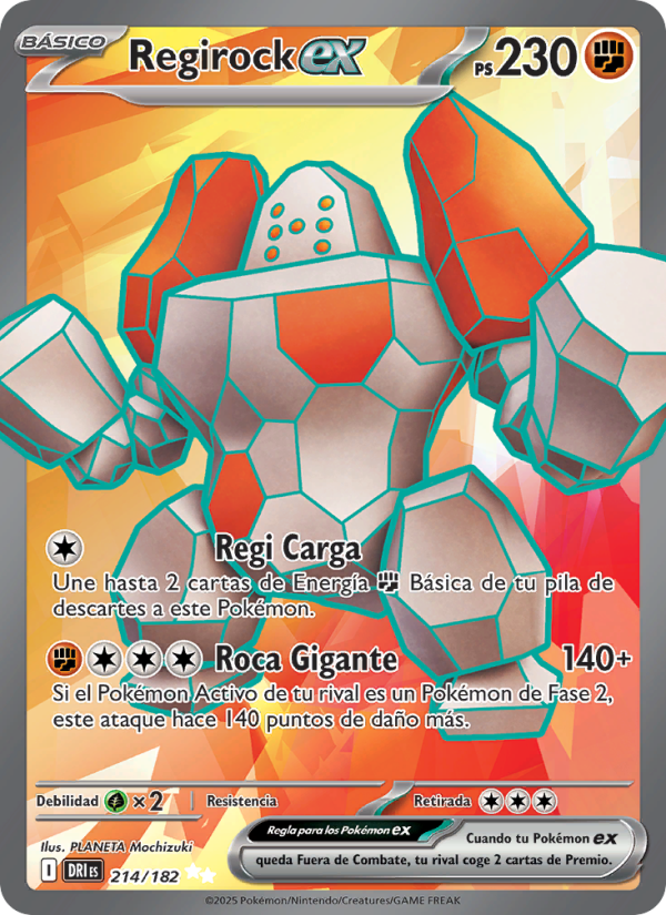 Regirock ex 214 — Rivales Predestinados (Spanish Pokémon TCG card)