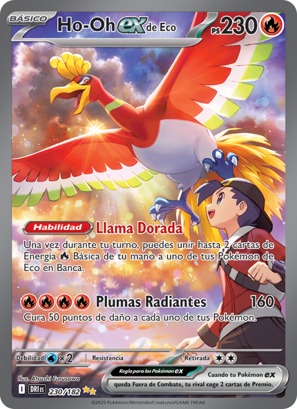Ho-Oh ex de Eco 230 — Rivales Predestinados (Spanish Pokémon TCG card)