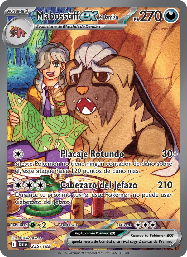 Mabosstiff ex de Damián 235 — Rivales Predestinados (Spanish Pokémon TCG card)