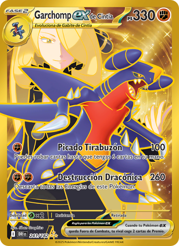 Garchomp ex de Cintia 241 — Rivales Predestinados (Spanish Pokémon TCG card)