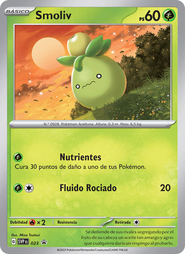Smoliv 023 — SVP Black Star Promos (Spanish Pokémon TCG card)