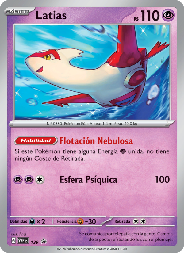 Latias 139 — SVP Black Star Promos (Spanish Pokémon TCG card)