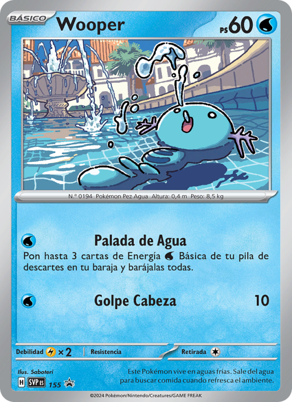 Wooper 155 — SVP Black Star Promos (Spanish Pokémon TCG card)