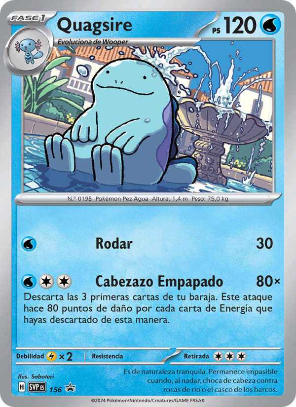 Quagsire 156 — SVP Black Star Promos (Spanish Pokémon TCG card)